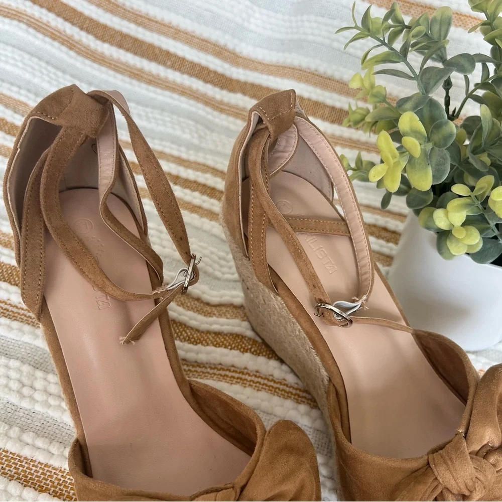 Rilista Womens Wedge Platform Sandals Cute Bowknot OpenToeEspadrille‎ High Heels